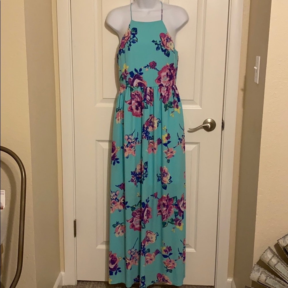 EUC Teal Floral Dress